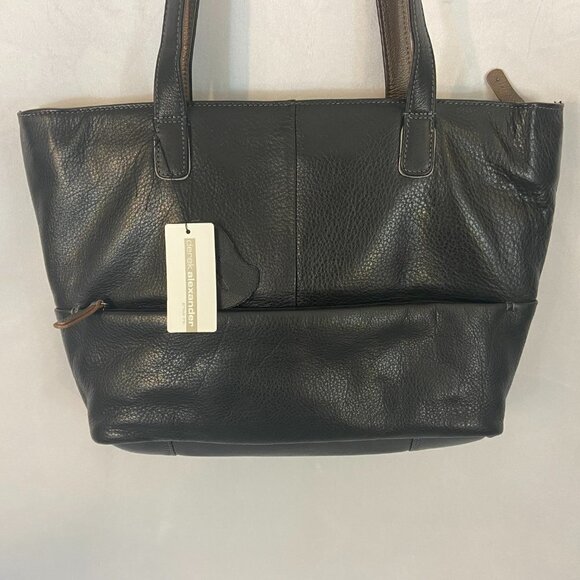 Derek Alexander Purse Shoulder Tote Bag Central Park Style CP8799 Black Leather - Picture 3 of 14